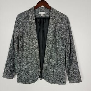 Christopher & Banks Women's Blazer Size S Black and White Open Front Career Work